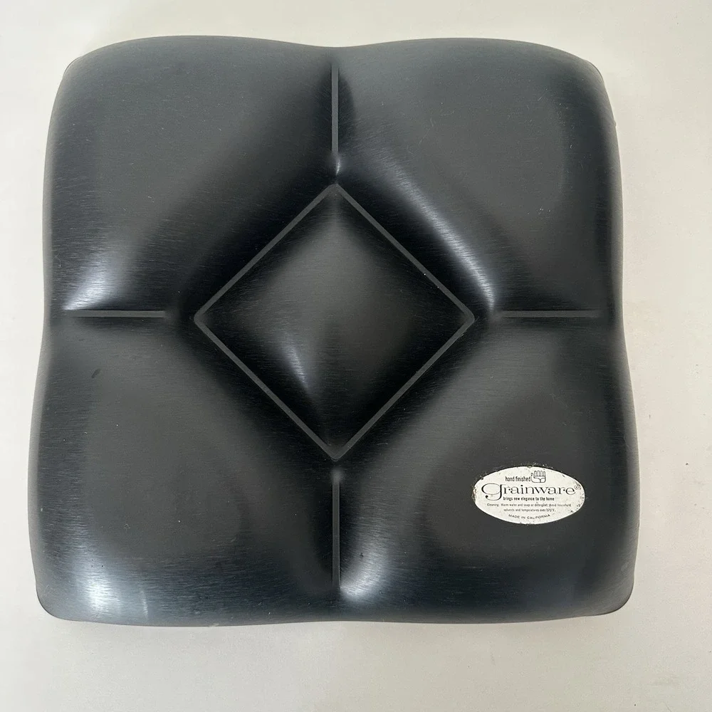 Vtg Grainware Serving Tray & Bowl Black Set Of 2 Mid Century Modern California
